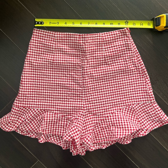 NWT Zara high-waisted Gingham frilly Shorts! - Picture 5 of 9